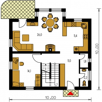 Mirror image | Floor plan of ground floor - PREMIER 187